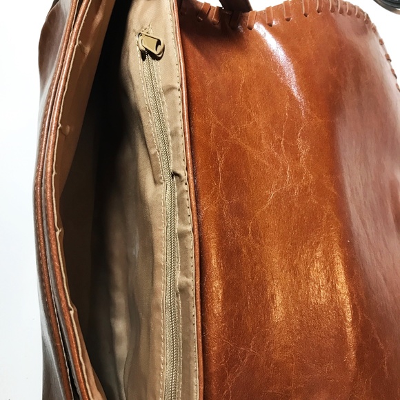 GUESS TAN LEATHER SHOULDER PURSE BAG - Picture 5 of 5